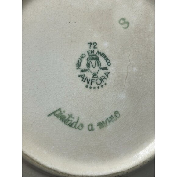 Anfora Puebla Blue 6" Sauce Bowls Hand Painted Mexico Collect Early Vintage Bird - Picture 8 of 8